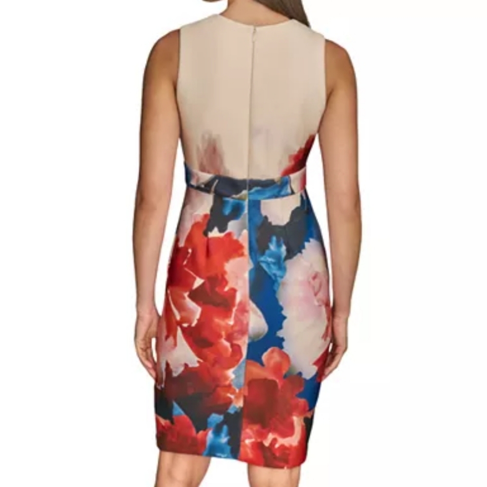 Donna Karan Floral Sleeveless Sheath Dress - Picture 7 of 16